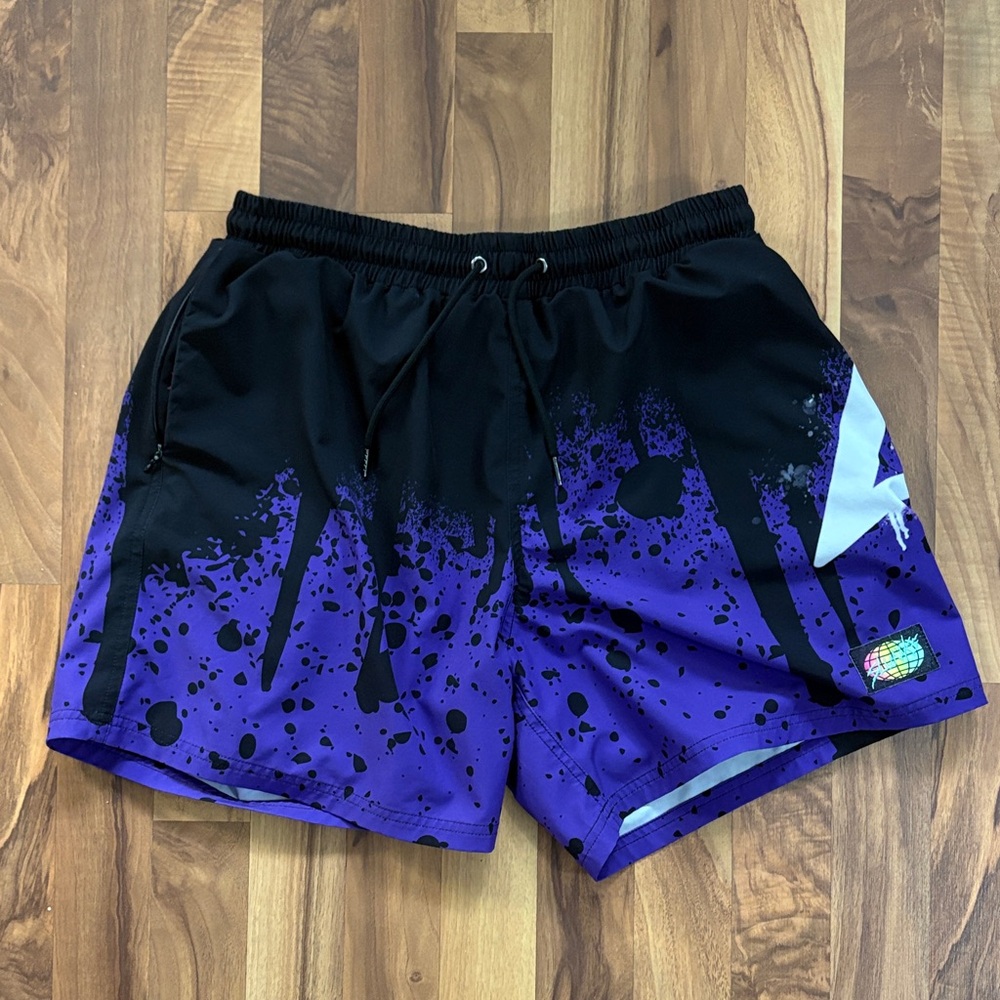 Black and Purple Volleyball Shorts